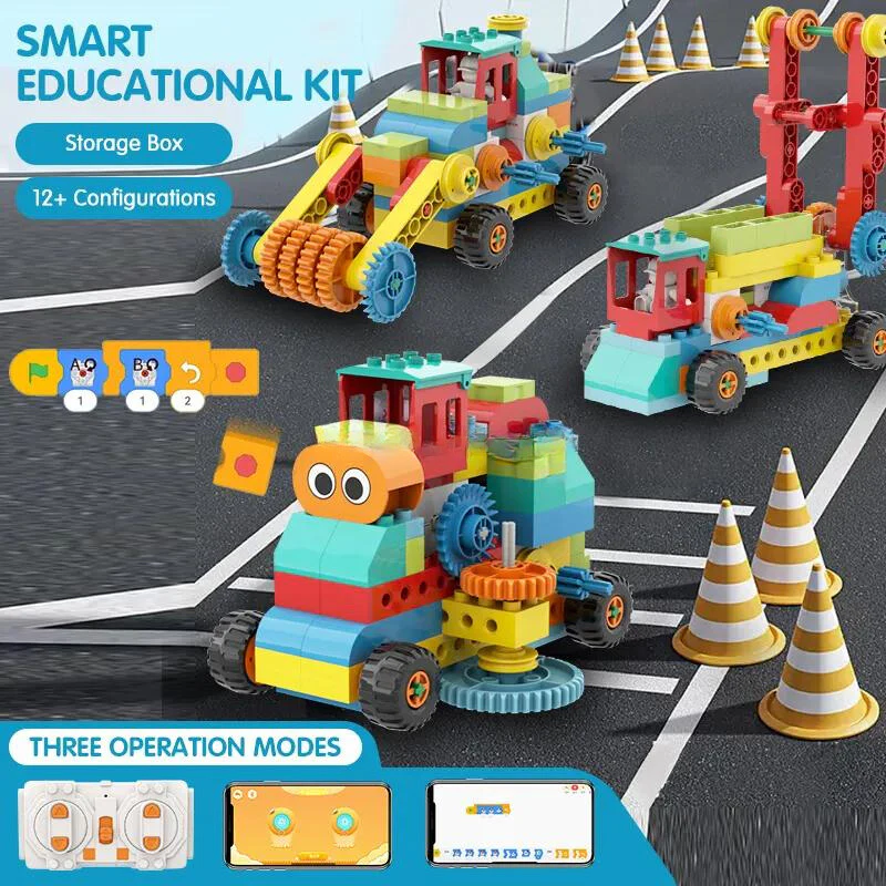 117 Parça 12-in-1 Plastik STEM Yapı Bloğu Seti – Eğitici DIY Robot ve Basit Makineler Oyuncağı Ausma BC-234