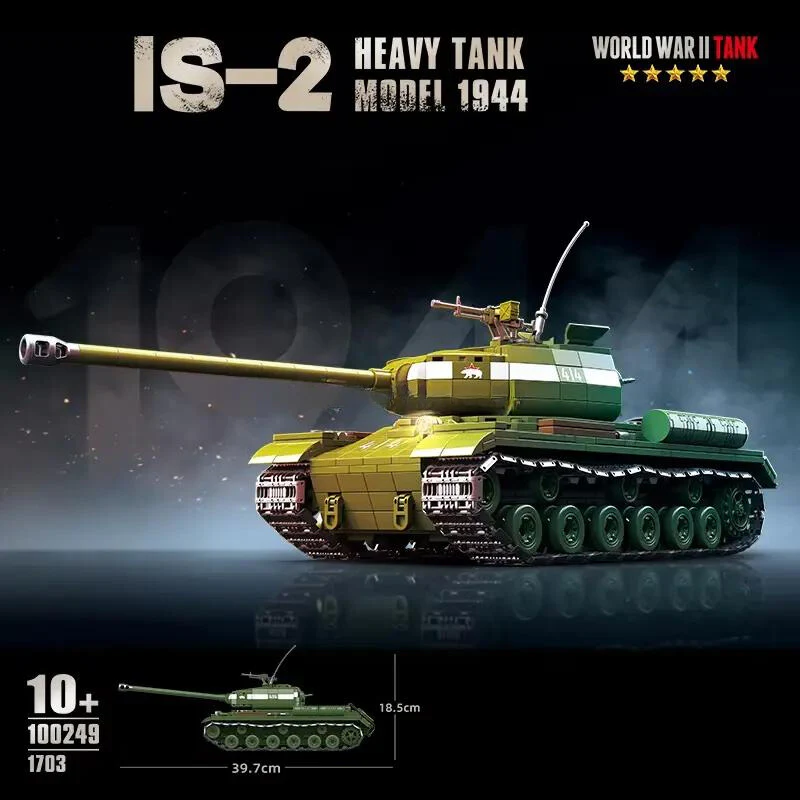 1703 Parça Ağır Zırhlı Tank Yapı Modeli – Çocuklar için Asker Figürleri ile Plastik DIY Seti