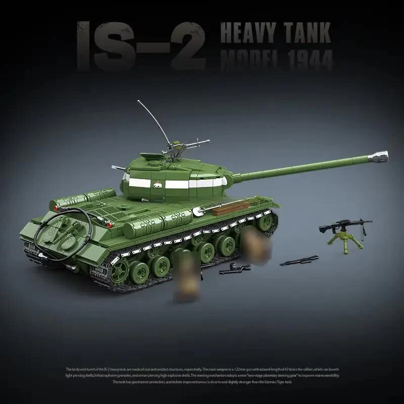 1703 Parça Ağır Zırhlı Tank Yapı Modeli – Çocuklar için Asker Figürleri ile Plastik DIY Seti