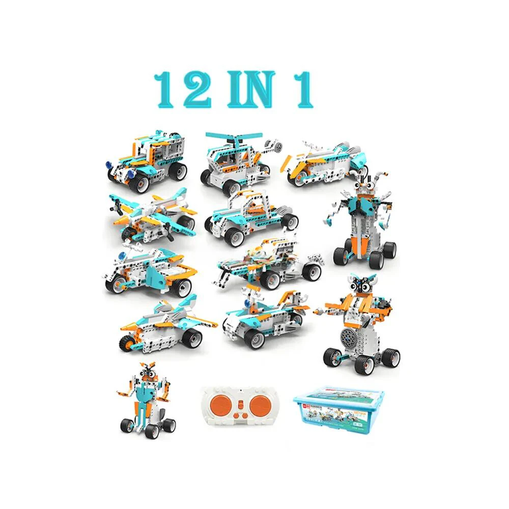 330 Parça Gelişmiş STEM Robotik Kiti – 12 Mod Plastik Yapı Bloğu ve APP Uzaktan Kontrol Oyuncağı BC-104