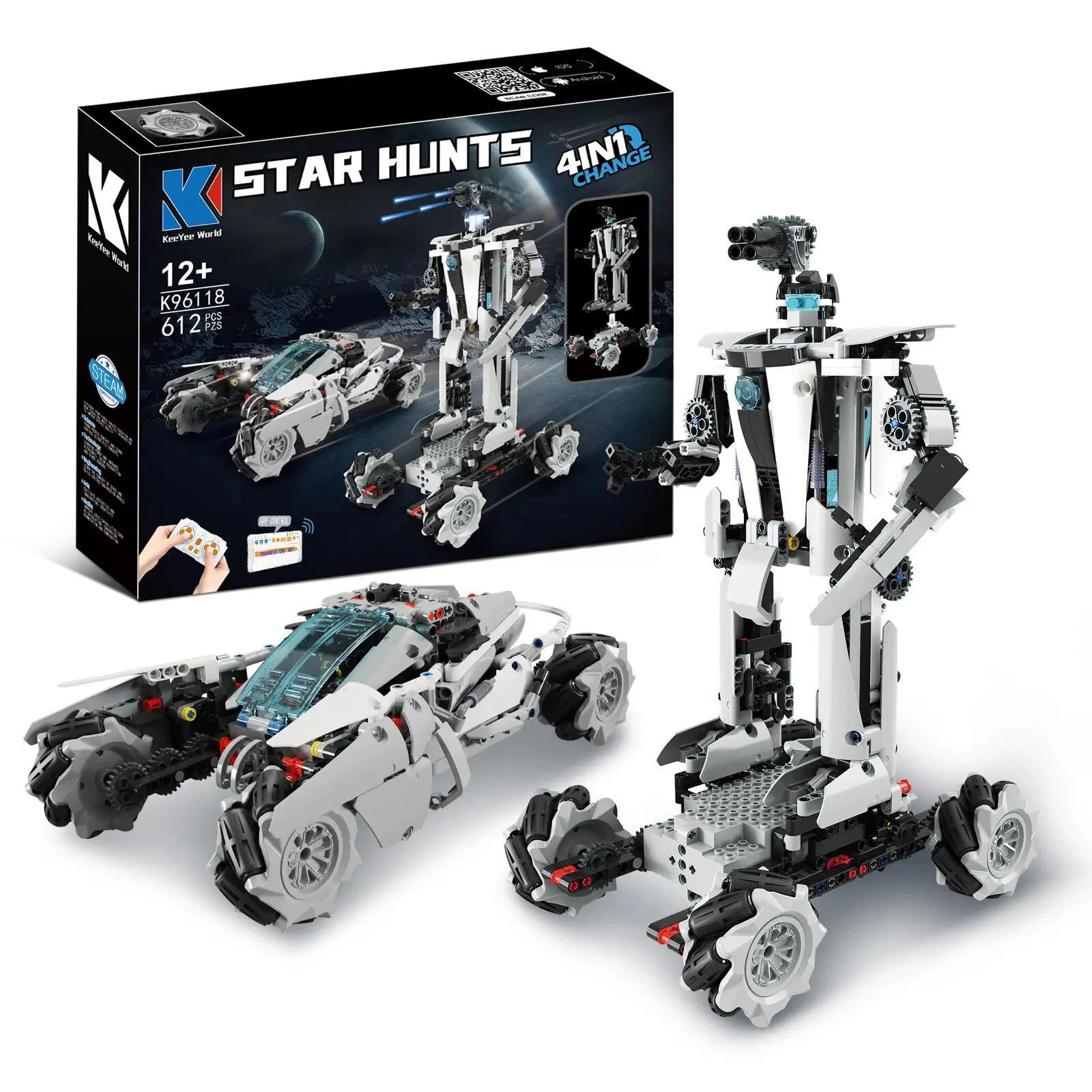 612 Parça 4 Model STEM Programlanabilir Robot Yapı Bloğu Seti – Eğitici Elektronik Oyuncak Ausma K96118