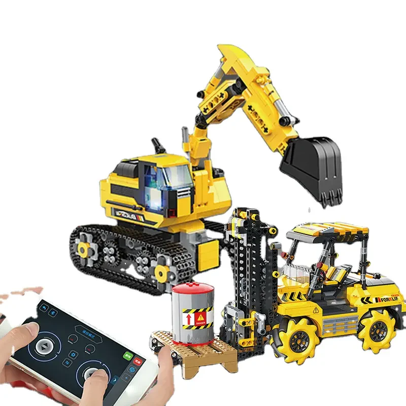 736 Parça Programlanabilir Elektrikli Ekskavatör Oyuncak Seti – 2.4G APP Uzaktan Kumanda Panlos BC-012