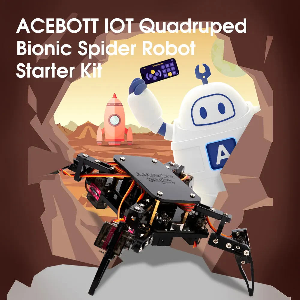 Acebott Bilimsel Robot Oyuncağı – Arduino Biyonik Dört Ayaklı Örümcek Keşif Kiti