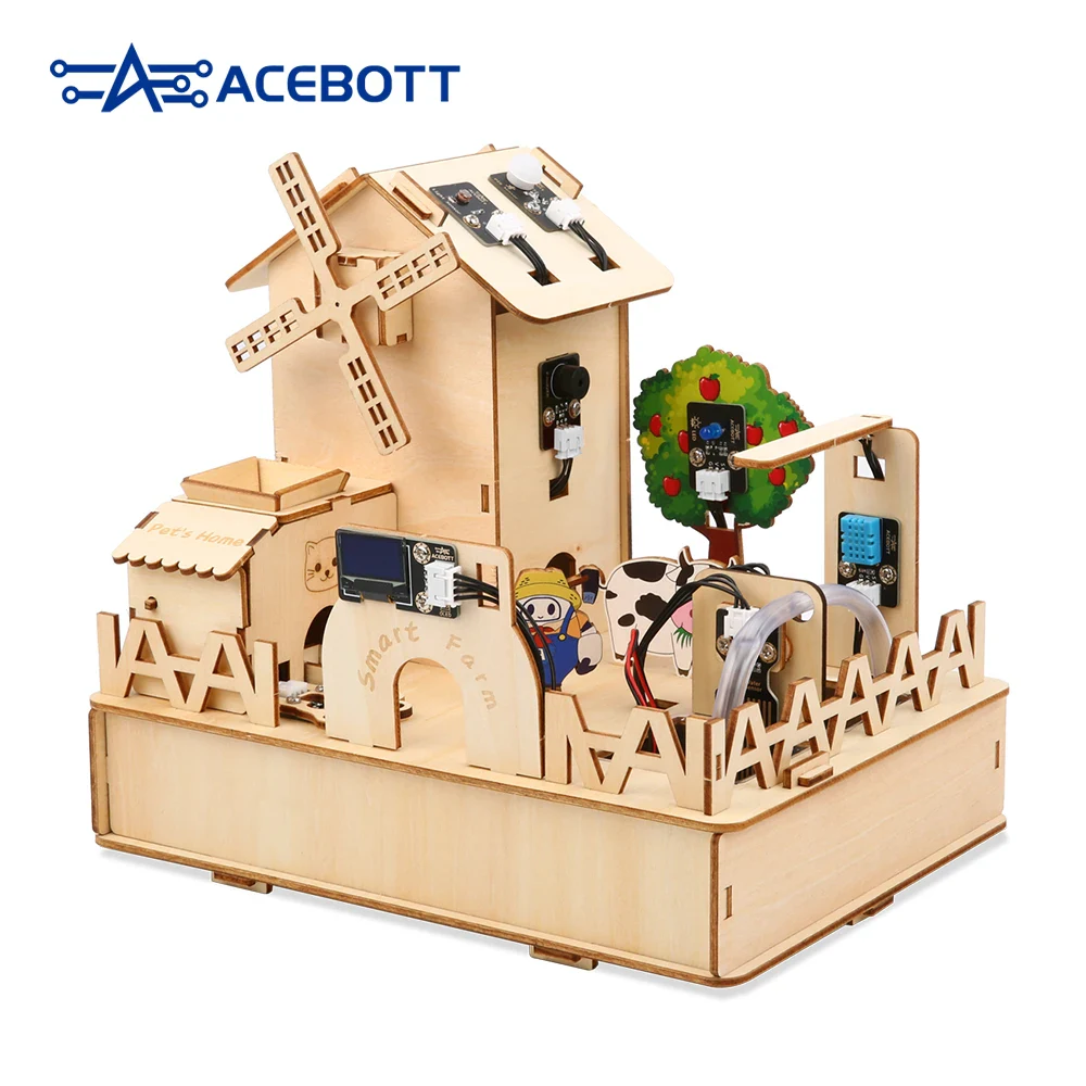 Acebott Qe002 Kendin Yap Otomasyon Arduino Akıllı Ahşap Ev Kiti