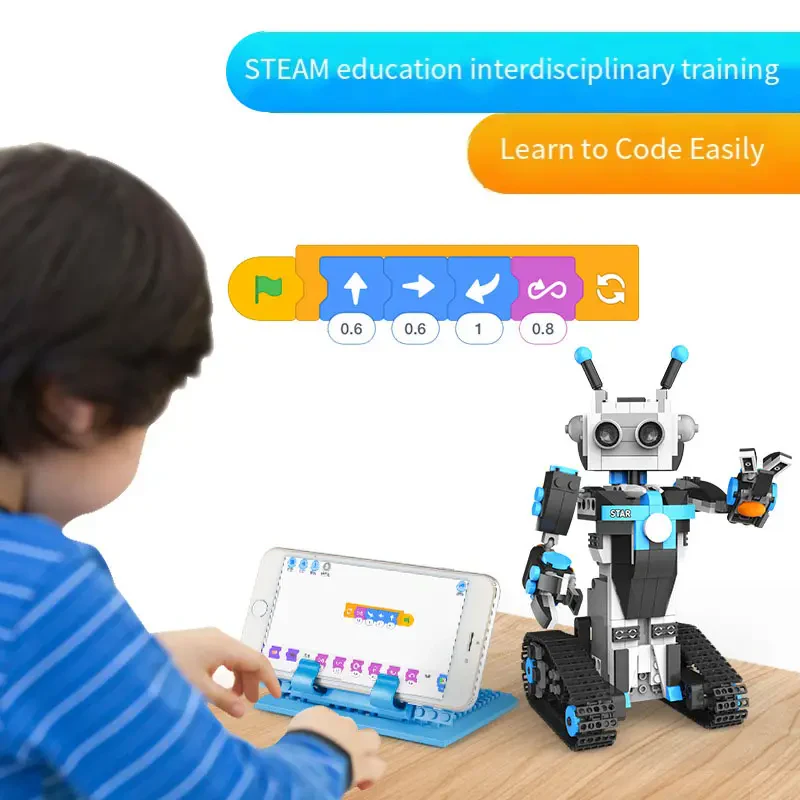 Akıllı Blok Yapım Programı ile İnşa Edilen Robot Eğitici RC Blok Seti – Akıllı Uzaktan Kumandalı Robot Oyuncakları KZY B
