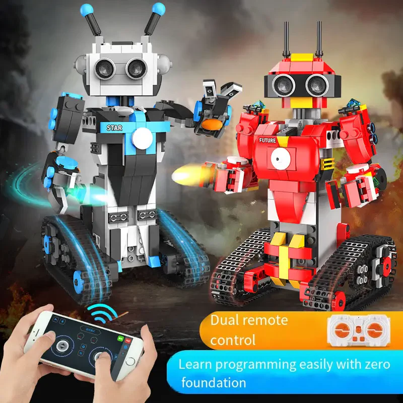 Akıllı Blok Yapım Programı ile İnşa Edilen Robot Eğitici RC Blok Seti – Akıllı Uzaktan Kumandalı Robot Oyuncakları KZY B