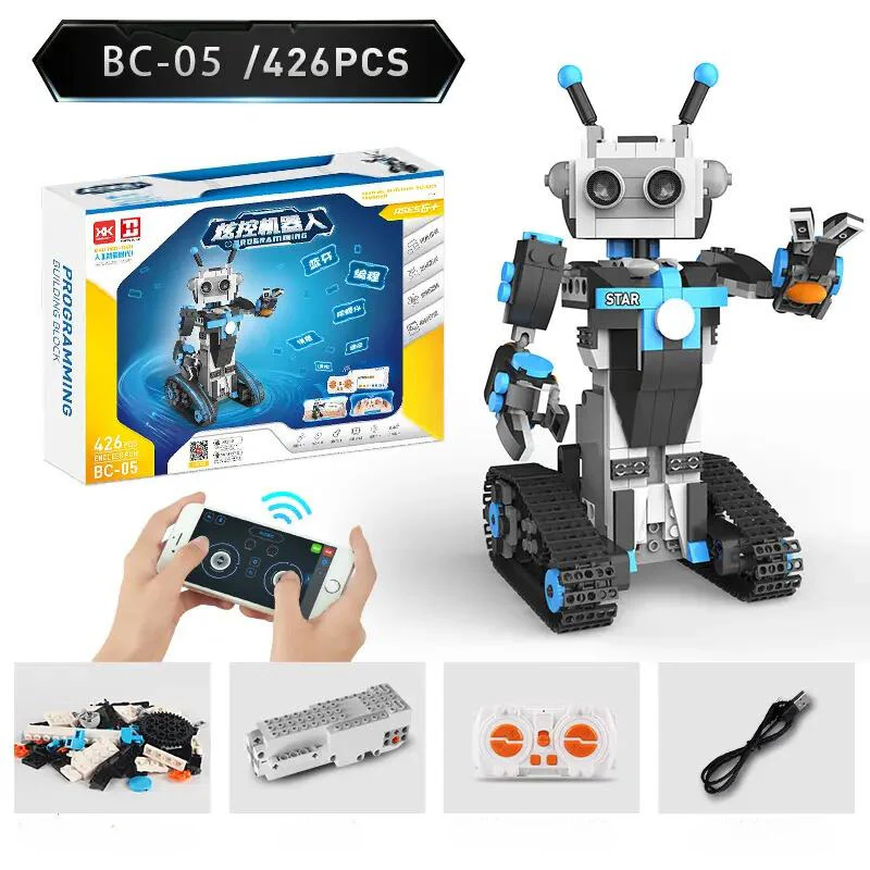 Akıllı Blok Yapım Programı ile İnşa Edilen Robot Eğitici RC Blok Seti – Akıllı Uzaktan Kumandalı Robot Oyuncakları KZY B