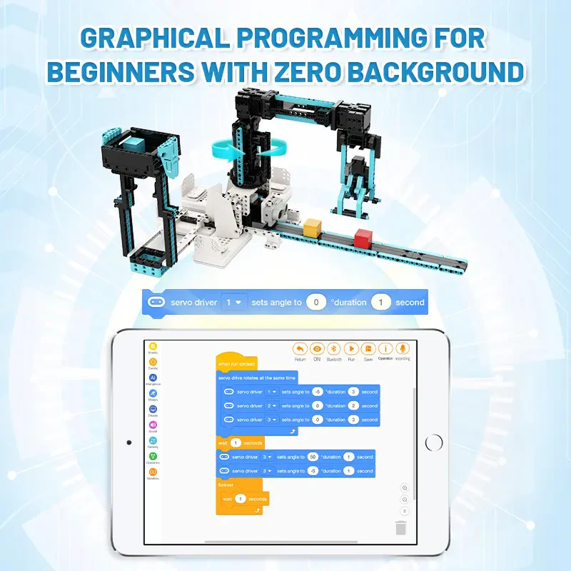 BC-228 DIY APP Kontrol Elektronik Eğitim ve Kodlama Kiti Uzaktan Kumandalı Akıllı Robot Yapım Oyuncağı