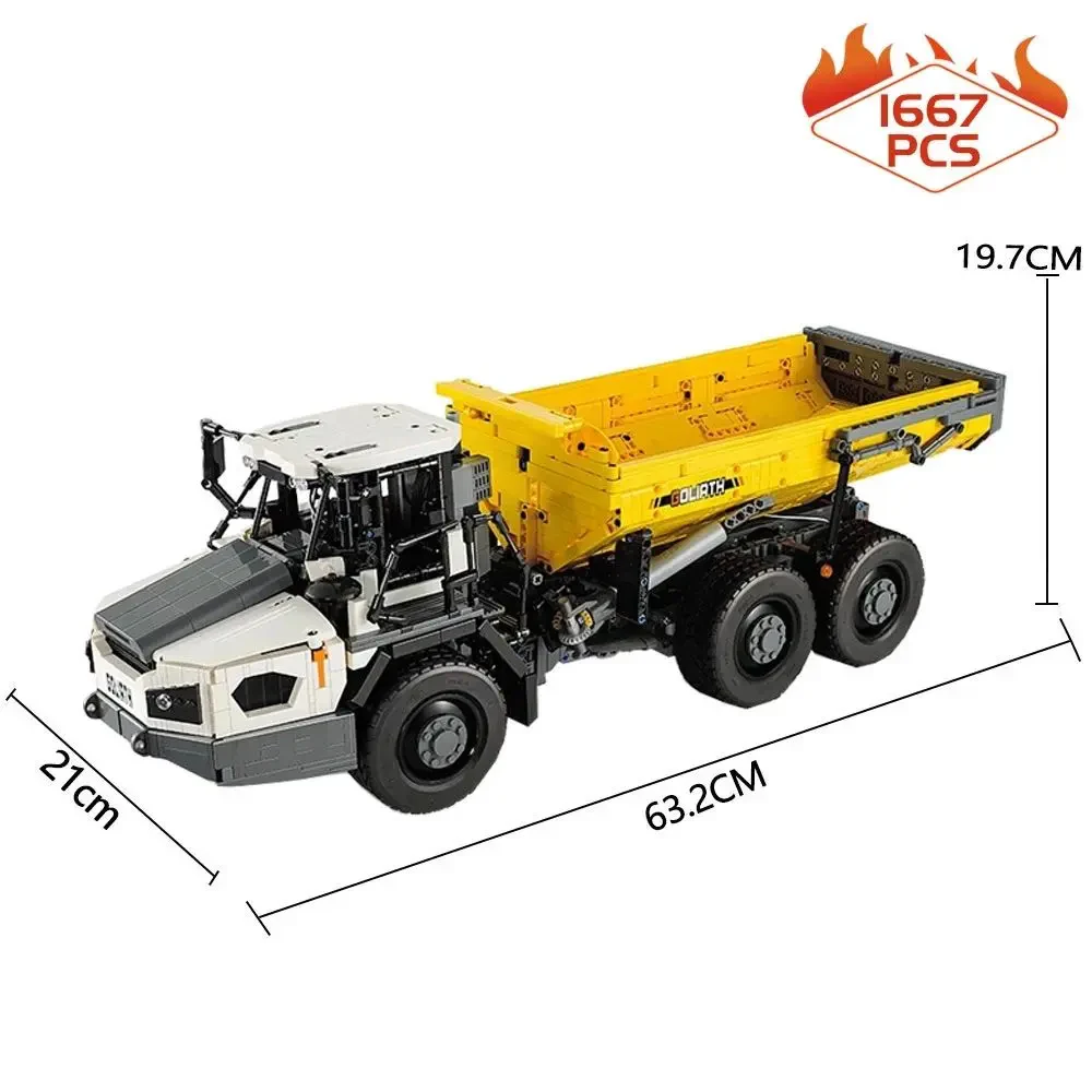 Cada C61054 Mühendislik Serisi 3067 Parça Mafsallı Damperli Kamyon Model Yapım Seti
