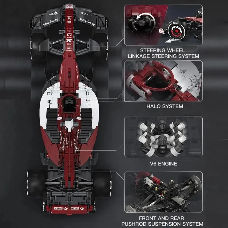 CaDa C64005 Yeni Technic 1:8 Alfa Racing C42 Araba Modeli