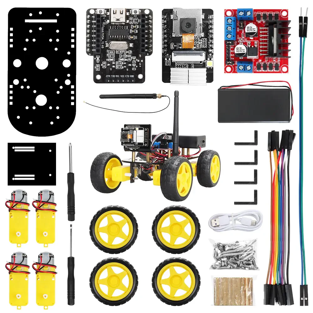 DIY Akıllı Robot Araba Kiti – ESP32 Kamera ile Eğitim Seti KZY5081