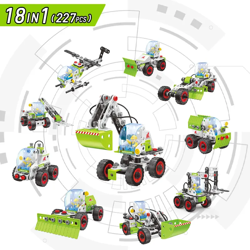 Henyo J-7730 227 Parça DIY Tarım Aracı Yapım Kiti STEM Çiftlik Kamyonu Oyuncağı