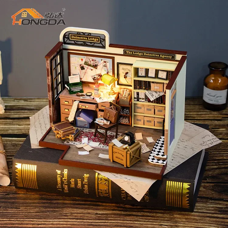 Hongda Dedektif Ajansı DIY Kendin Yap Minyatür Ahşap Ev – PC2308