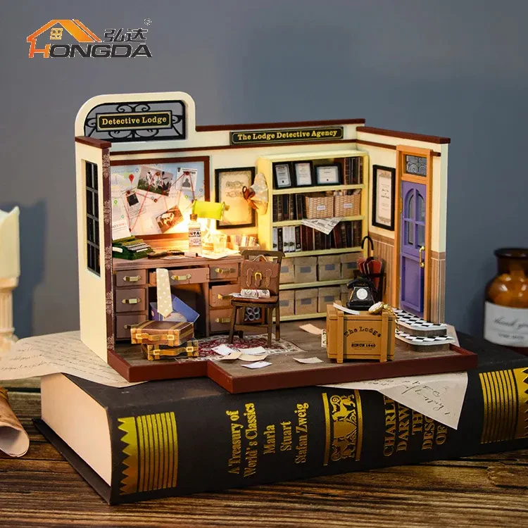Hongda Dedektif Ajansı DIY Kendin Yap Minyatür Ahşap Ev – PC2308