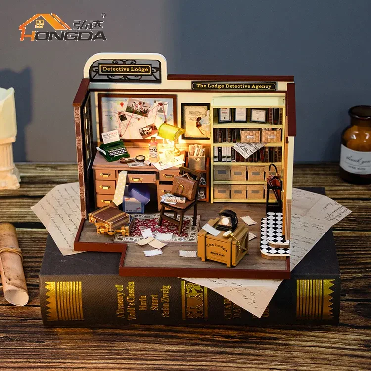 Hongda Dedektif Ajansı DIY Kendin Yap Minyatür Ahşap Ev – PC2308