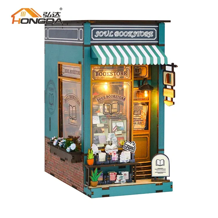 Hongda Soul Bookstore – Işıklandırmalı Kitaplık Diorama Seti – M2314