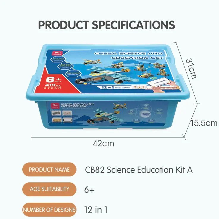 HUIPIN TOYS BC-226 STEM 12’li Bilim ve Eğitim Seti, Çocuklar İçin Elektrikli Yapı Kiti