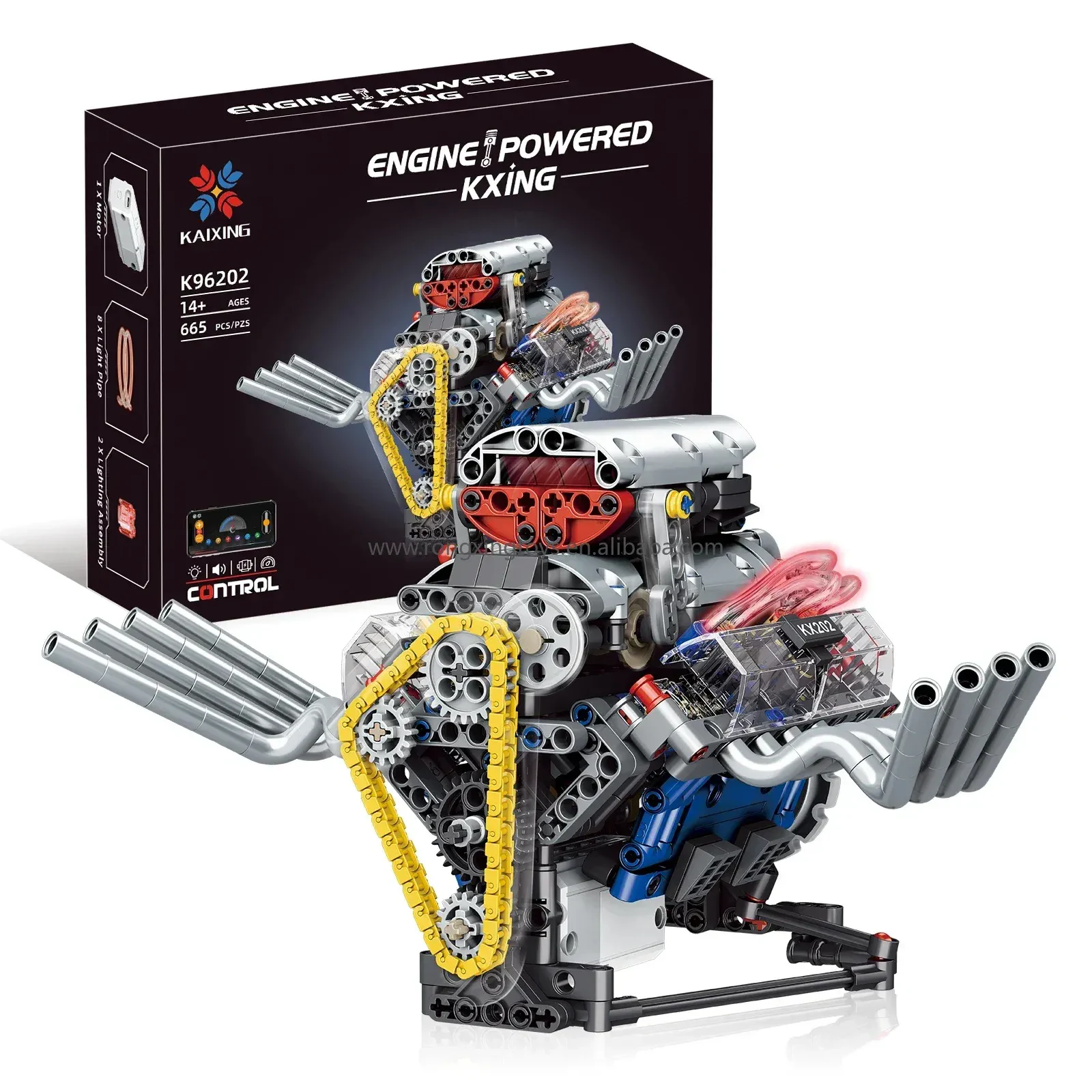Kaiyu K96202 Teknik V8 Motor Yapı Blokları
