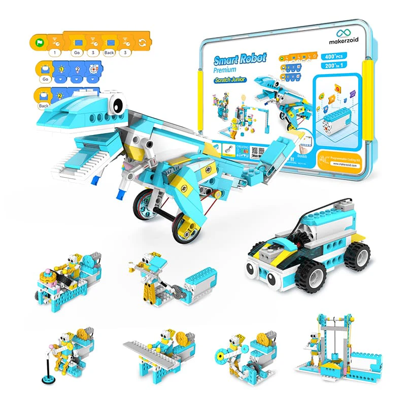 Makerzoid 200’ü 1 arada Scratch Jr Kodlama Robot Kiti – Smart Robot Premium 6+ Yaş
