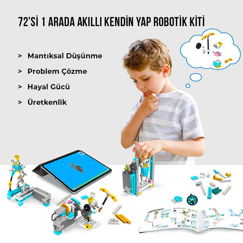 Makerzoid Akıllı Robot 72’si 1 Arada Akıllı Kendin Yap Robotik Kiti 6+ Yaş