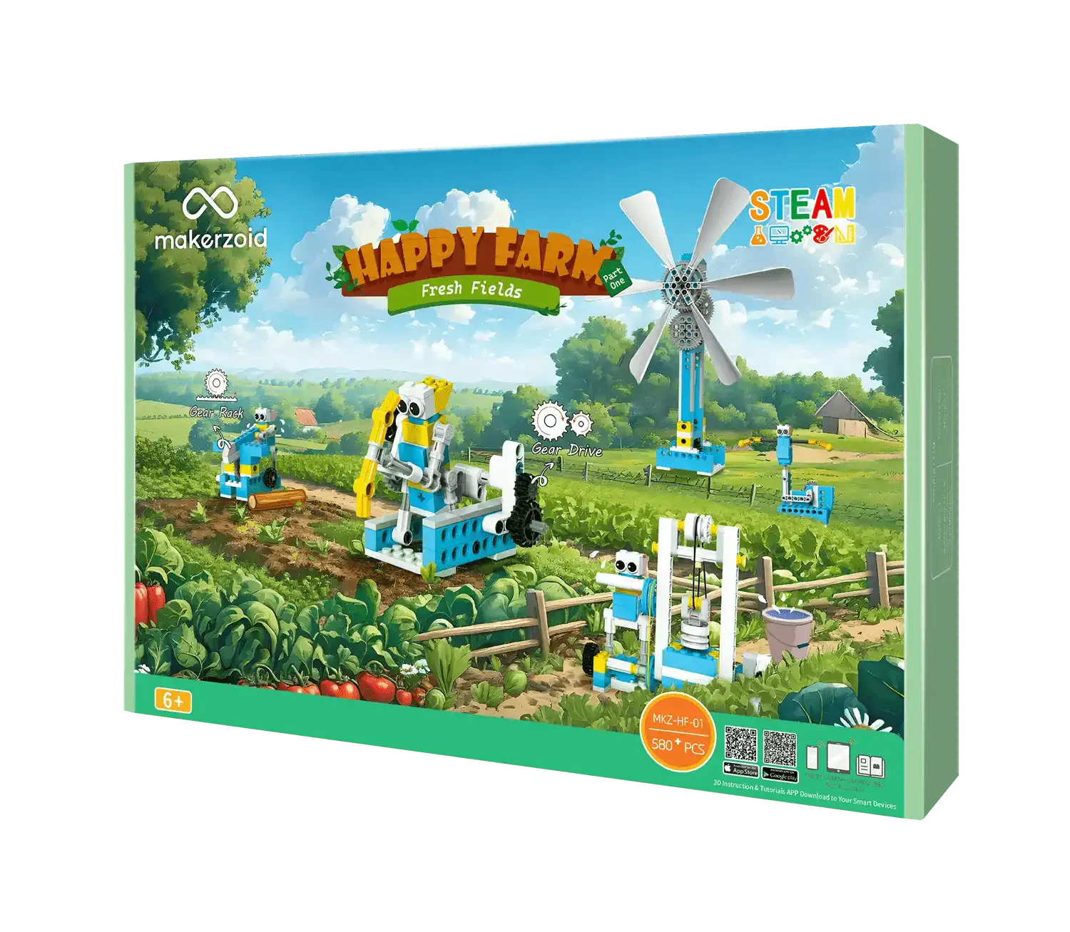 Makerzoid Happy Farm 580 Parça Çiftlik Seti 6+