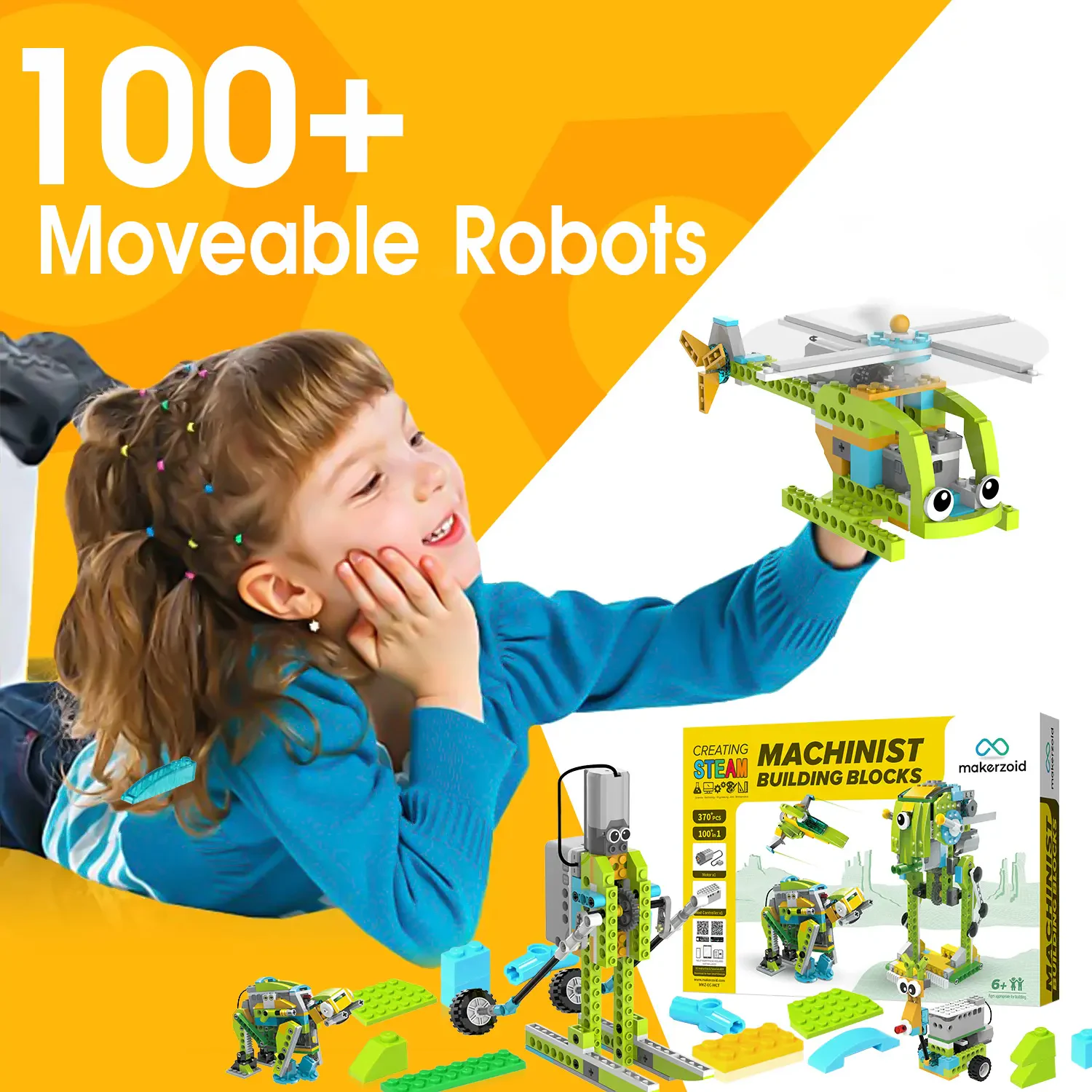 Makerzoid Makinist MKZ-BK-DB 100in1 Robotik Kodlama Seti 6+ Yaş