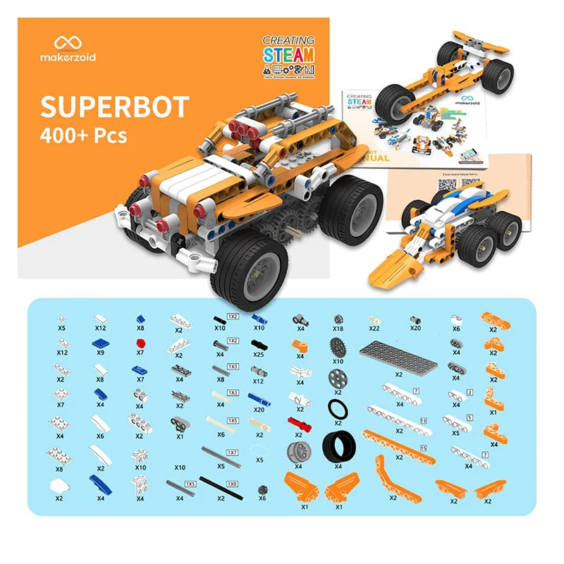 Makerzoid SUPERBOT 26’sı 1 arada Kodlama Robot Kiti 6+ Yaş