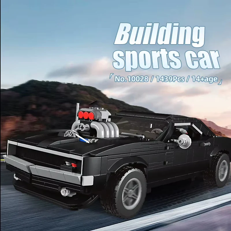 Mould King 10028 Dodge Charger Siyah Spor Yarış Arabası Yapım Seti