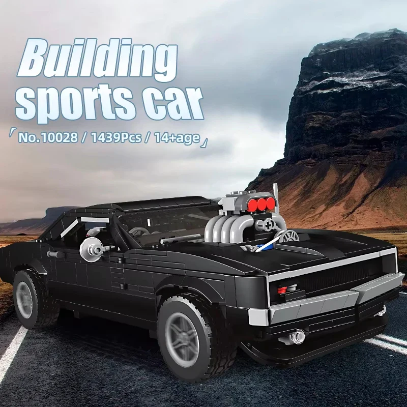 Mould King 10028 Dodge Charger Siyah Spor Yarış Arabası Yapım Seti