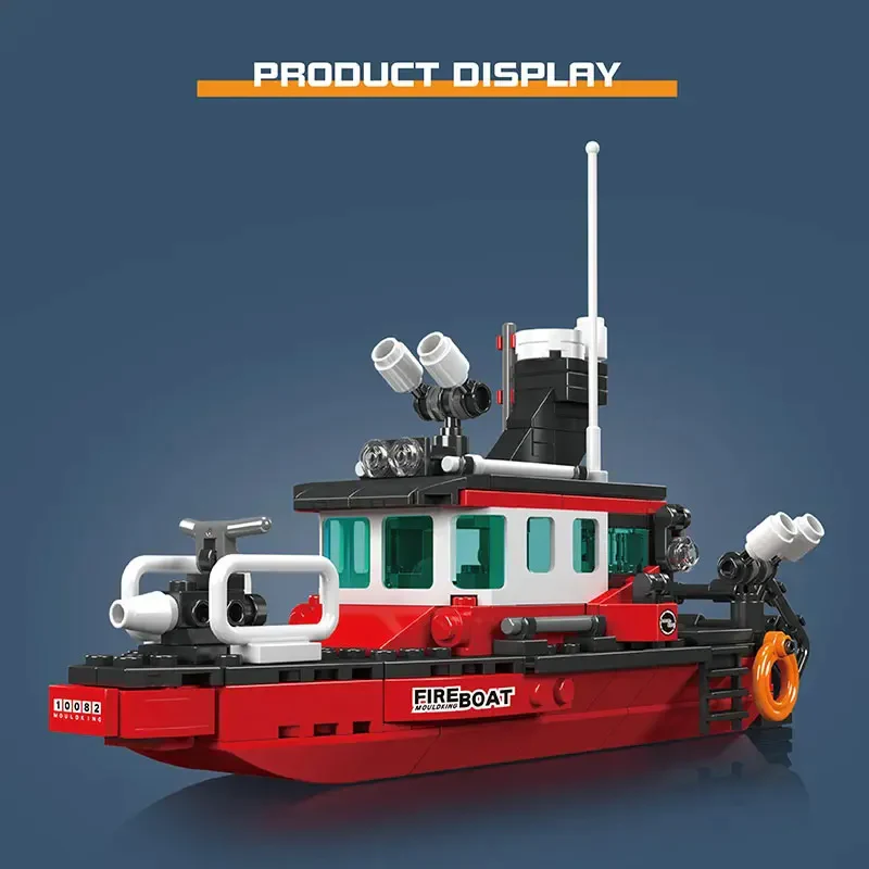 Mould King 10082 Fire Boat – Creative idea Yangın Söndürme Gemisi Model Yapım Seti – 315 Parça