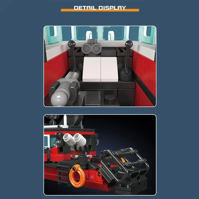 Mould King 10082 Fire Boat – Creative idea Yangın Söndürme Gemisi Model Yapım Seti – 315 Parça