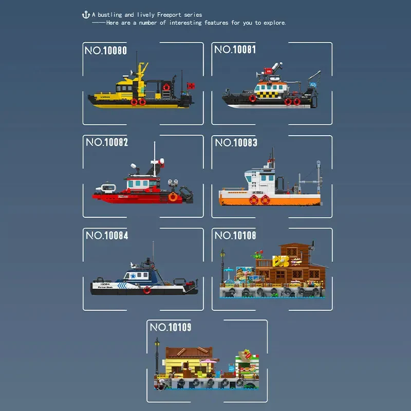 Mould King 10082 Fire Boat – Creative idea Yangın Söndürme Gemisi Model Yapım Seti – 315 Parça
