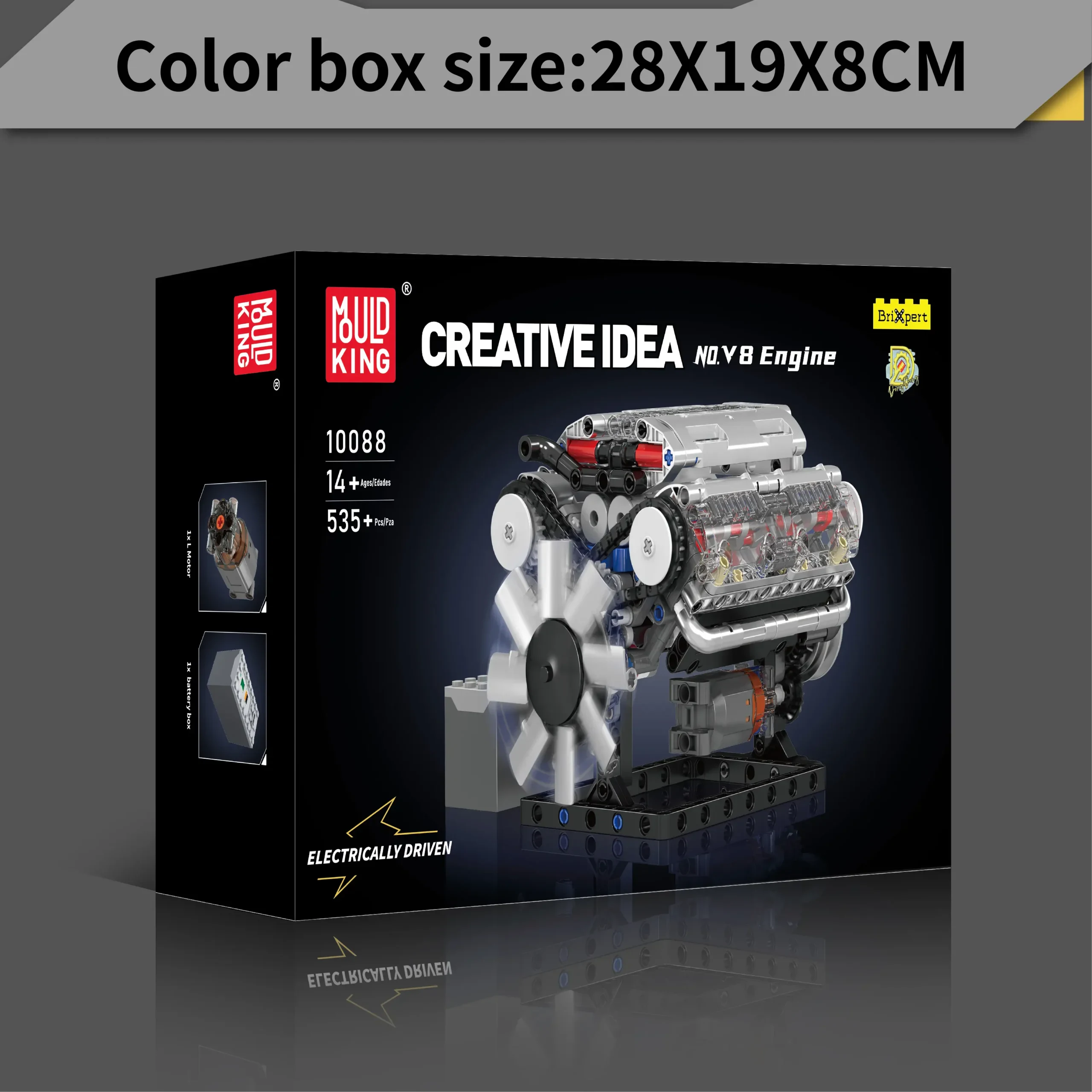 Mould King 10088s Teknik No.v8 Motor 535 Parça Model Yapım Seti