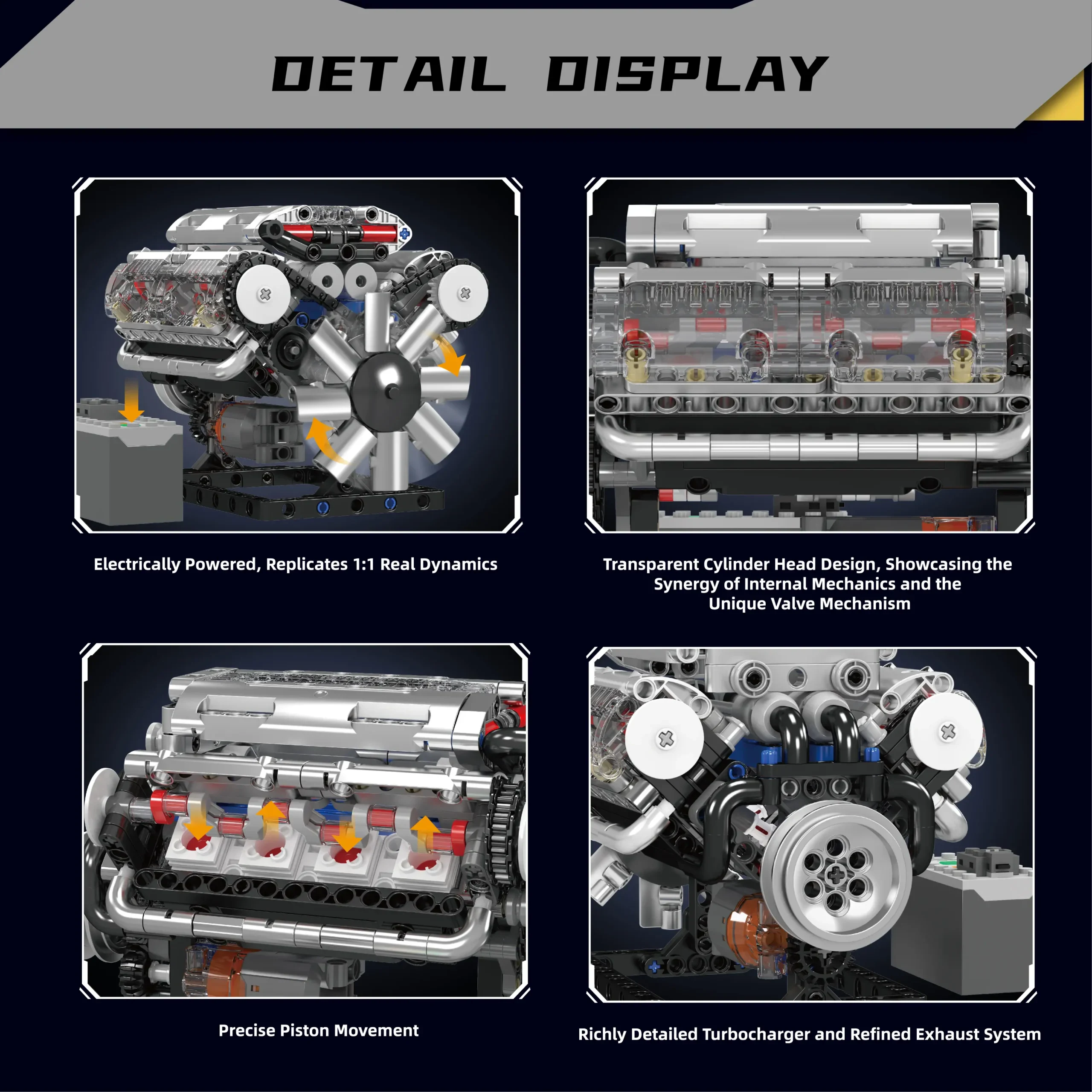Mould King 10088s Teknik No.v8 Motor 535 Parça Model Yapım Seti