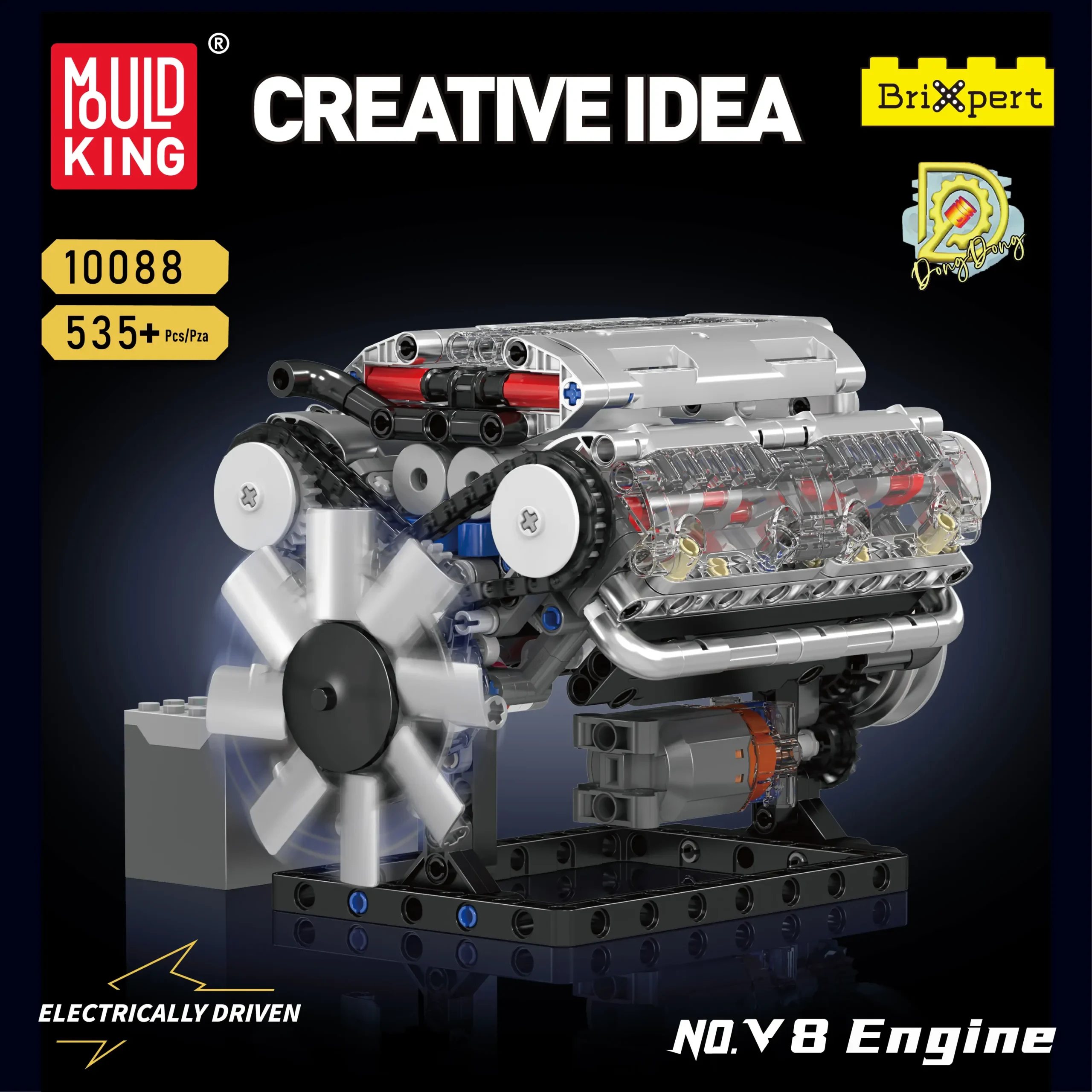 Mould King 10088s Teknik No.v8 Motor 535 Parça Model Yapım Seti