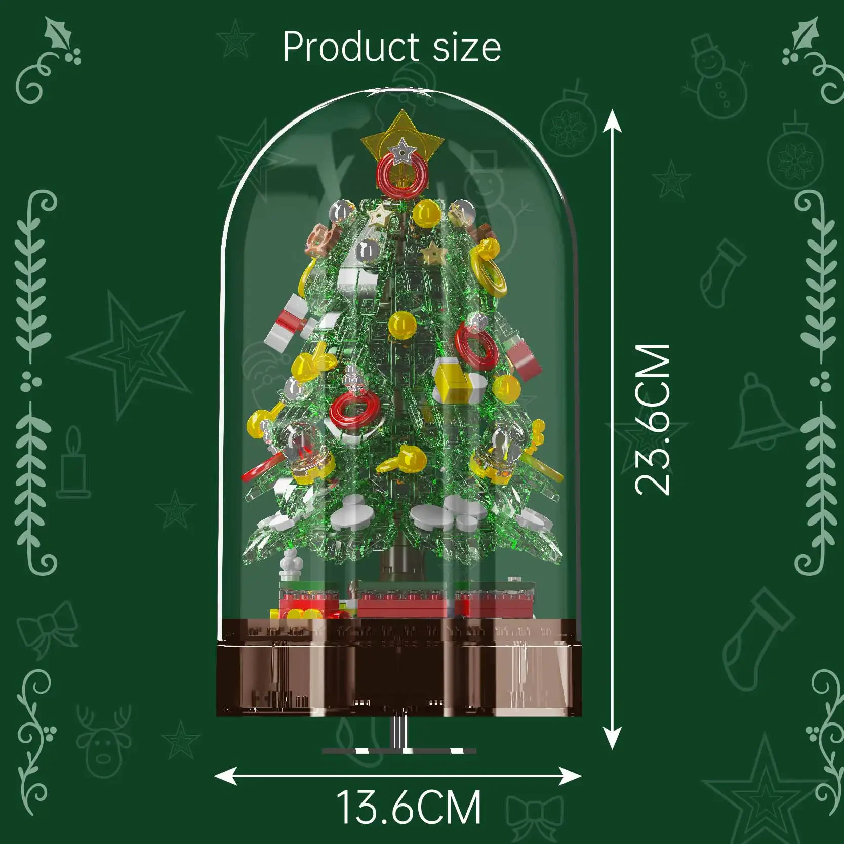 Mould King 10090 Yeşil Kristal Noel Ağacı Yapım Seti