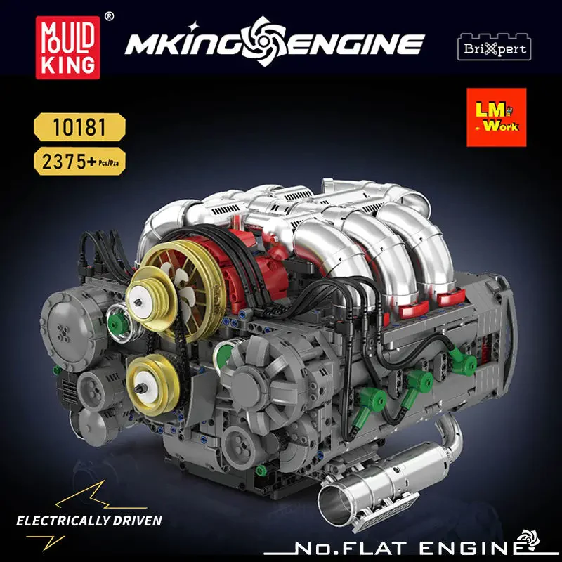 Mould King 10181 Horizontally Opposed 1:12 Ölçek 2375 Parça Araç Moturu Model Yapım Seti