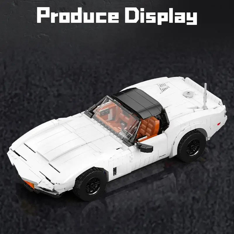 Mould King 10198 Corvette C3 Spor Araba Yapım Bloğu Seti 1347 Parça Model Araç Eğitici Oyuncak
