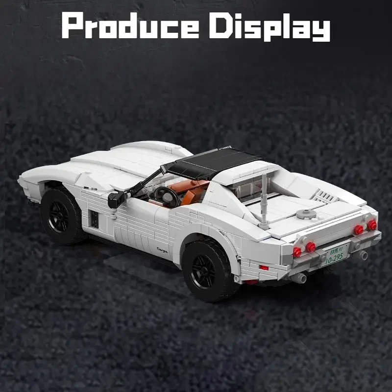 Mould King 10198 Corvette C3 Spor Araba Yapım Bloğu Seti 1347 Parça Model Araç Eğitici Oyuncak