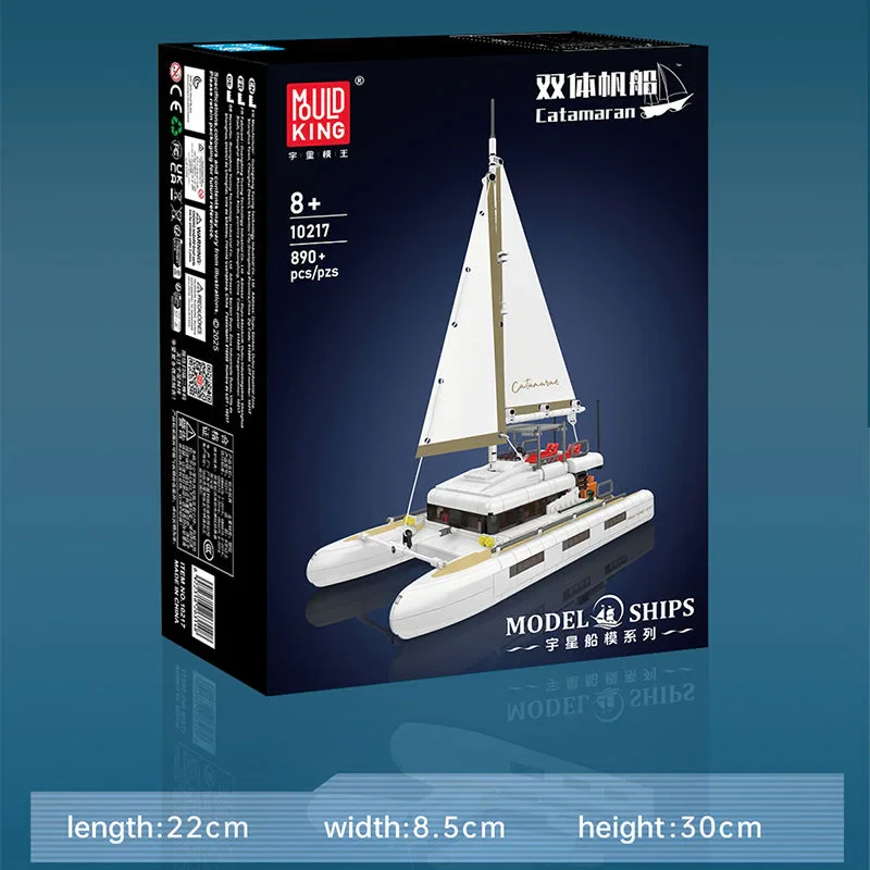 Mould King 10217 Katamaran Yelkenli Gemi Yapım Seti 890 Parça
