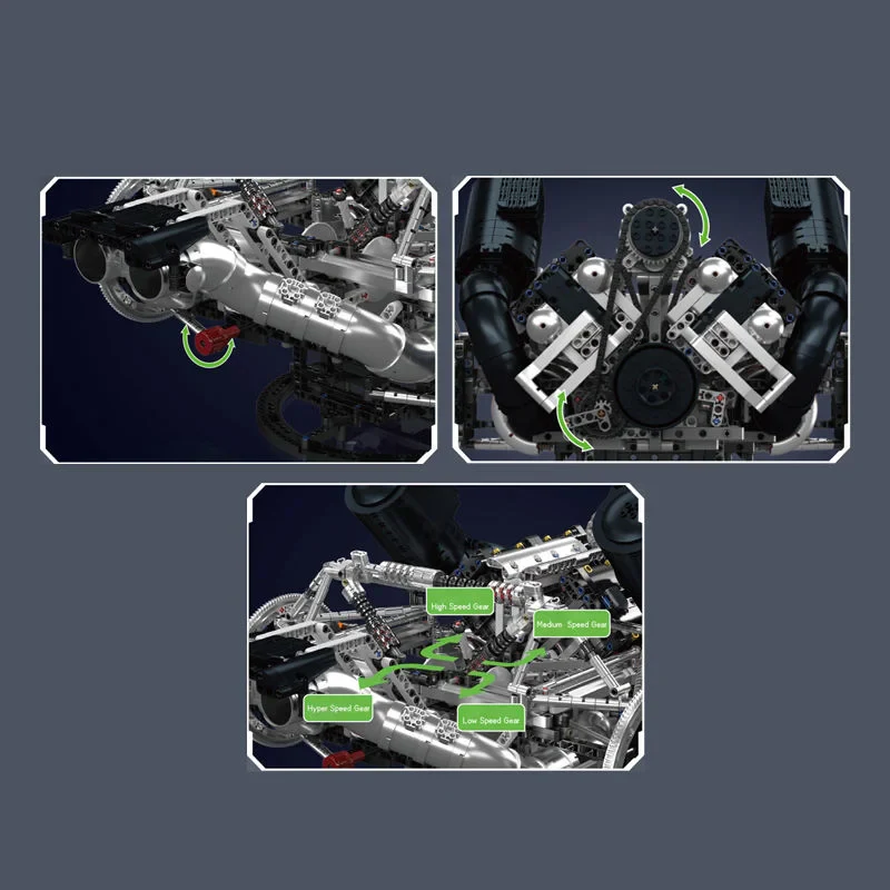 Mould King 10248 Supercar V8 Motor Yapı Seti 3192 Parça – JZK Teknik Eğitici Yapı Blokları