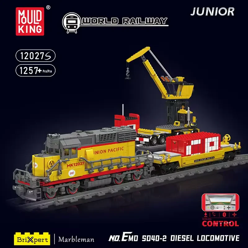 Mould King 12027S Motorlu EMD SD40-2 1257 Parça Lego Express Tren Modeli