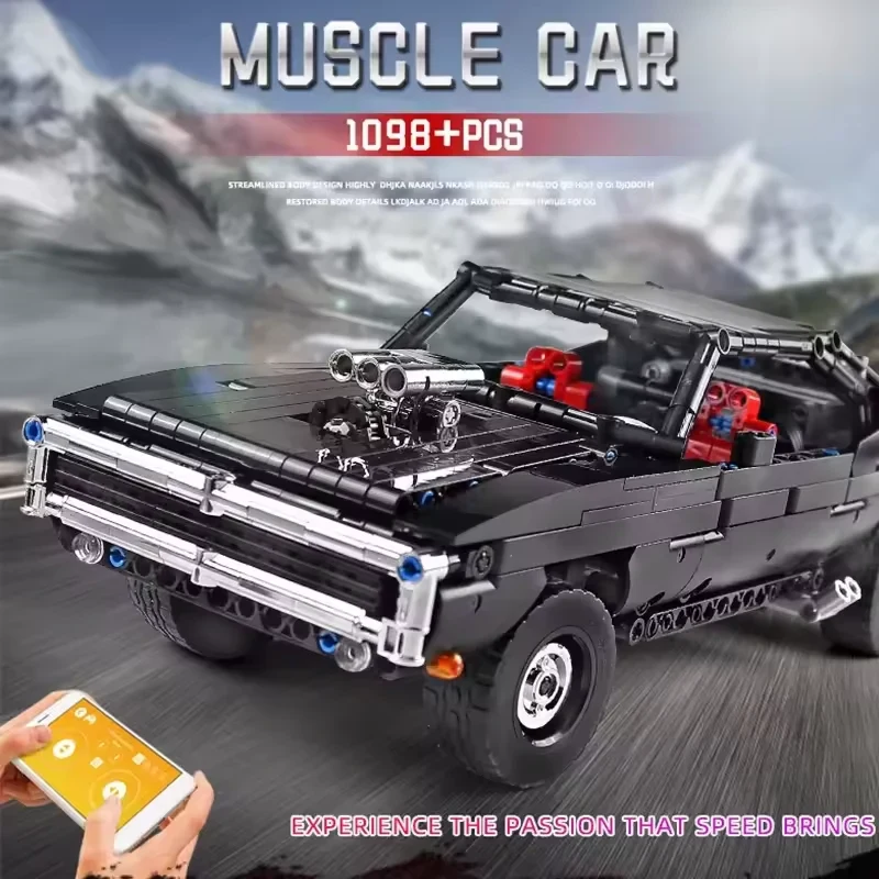 Mould King 13081 MOC-17750 Muscle Araba Model, 1098 Parça Lego Araba Seti