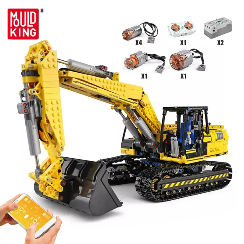Mould King 13112 Paletli Ekskavatör Uzaktan Kumandalı 1.830 Parça Yapım Seti