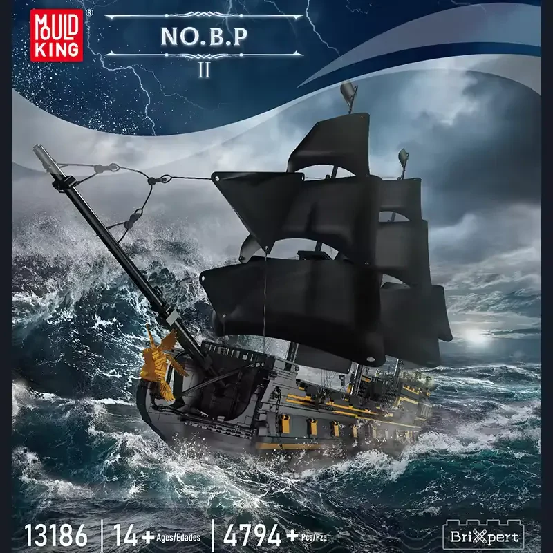 Mould King 13186 Korsanlar Kara İnci Gemisi B.P Ⅱ, 4794 Parça Lego Gemi Seti