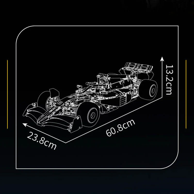 Mould King 13208 MCL F1 Yarış Arabası Yapım Seti – 1480 Parça Statik Formula 1 Model Araba