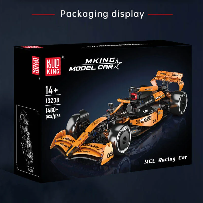 Mould King 13208 MCL F1 Yarış Arabası Yapım Seti – 1480 Parça Statik Formula 1 Model Araba