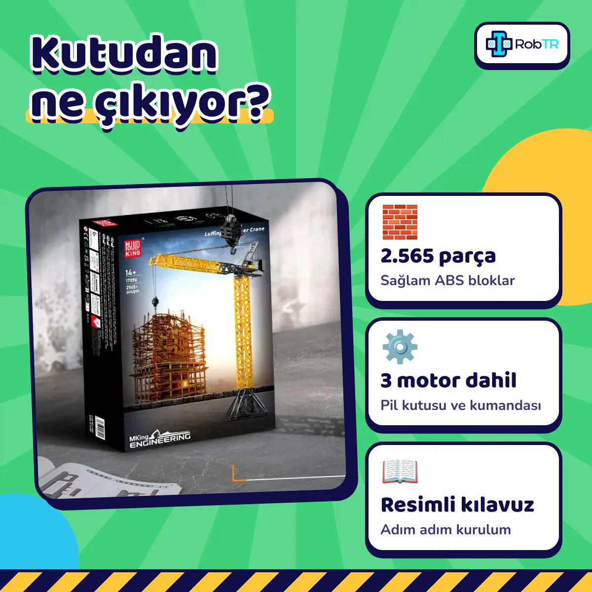 Mould King 17096 RC Döner Kule Vinç Yapım Seti