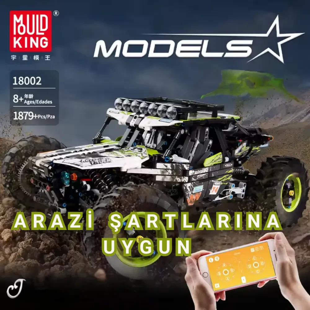 Mould King 18002 1890 Parça Uzaktan Kumandalı Lego Off-Road Araba