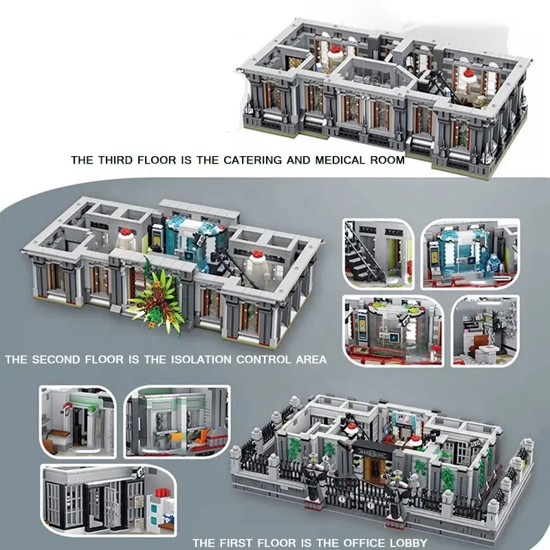 Panlos 613002 MOC Hastane Aydınlatmalı Villa Modeli – Montaj Briketi DIY Oyuncakları – Mimari Yapı Blokları Seti